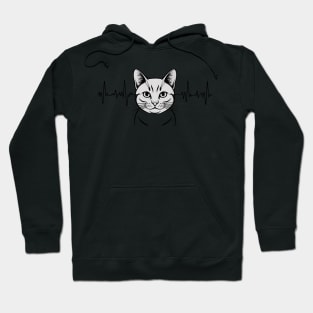 Heartbeat Cat British Longhair Cat Hoodie